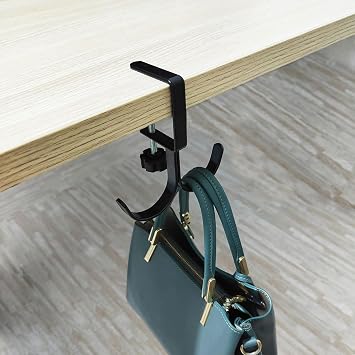 KISOY Purse Hook for Table Handbag Hangers Purse Hanger for Desk Bag Hooks for Tables can Hook Bag Purse Heavy Duty Foldable Purse Holder for Table Floding JL Type Hook