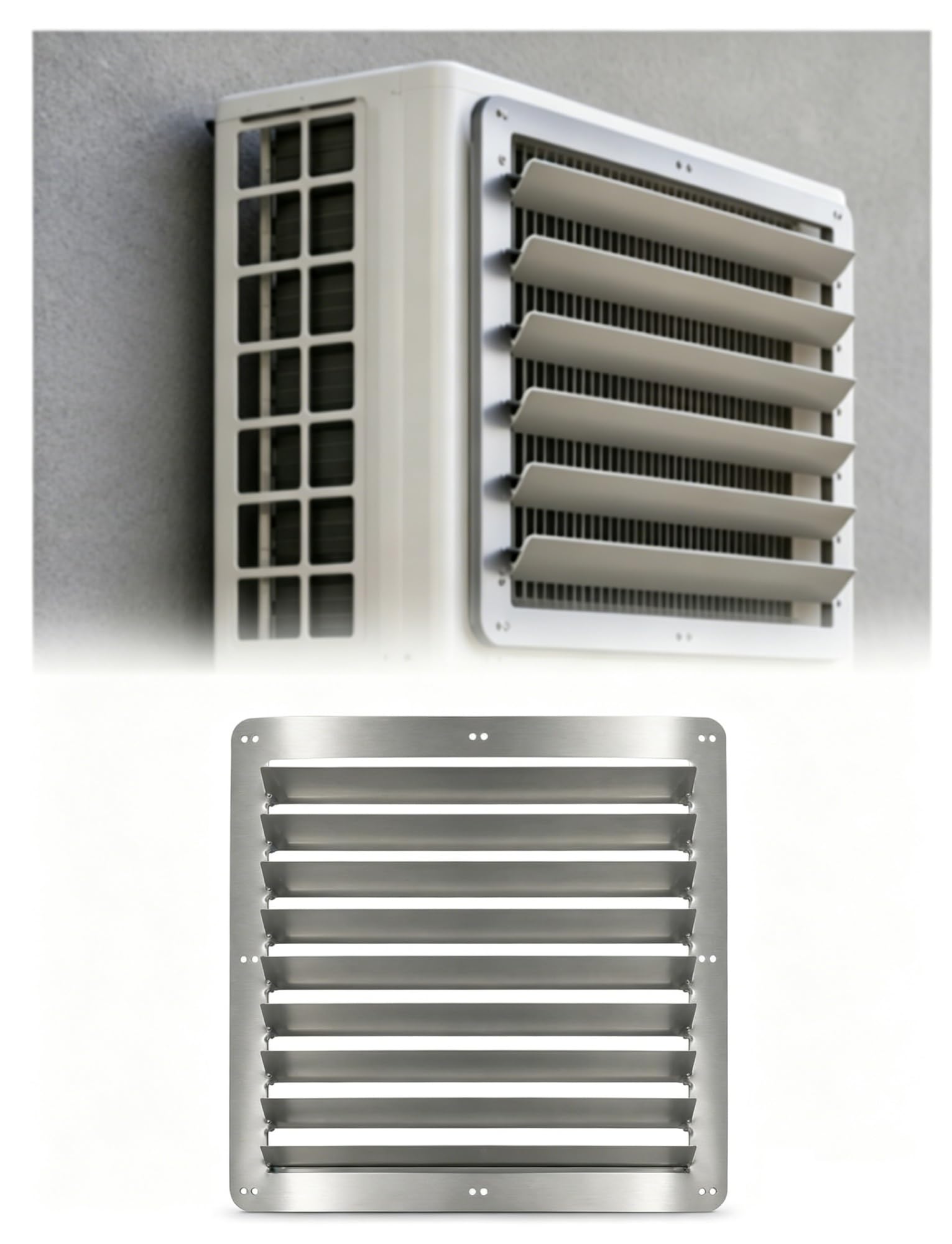 Air Conditioner Air Deflector for Outdoor Units,Square AC Wind Guard Cover(46x46cm/18.1x18.1in)