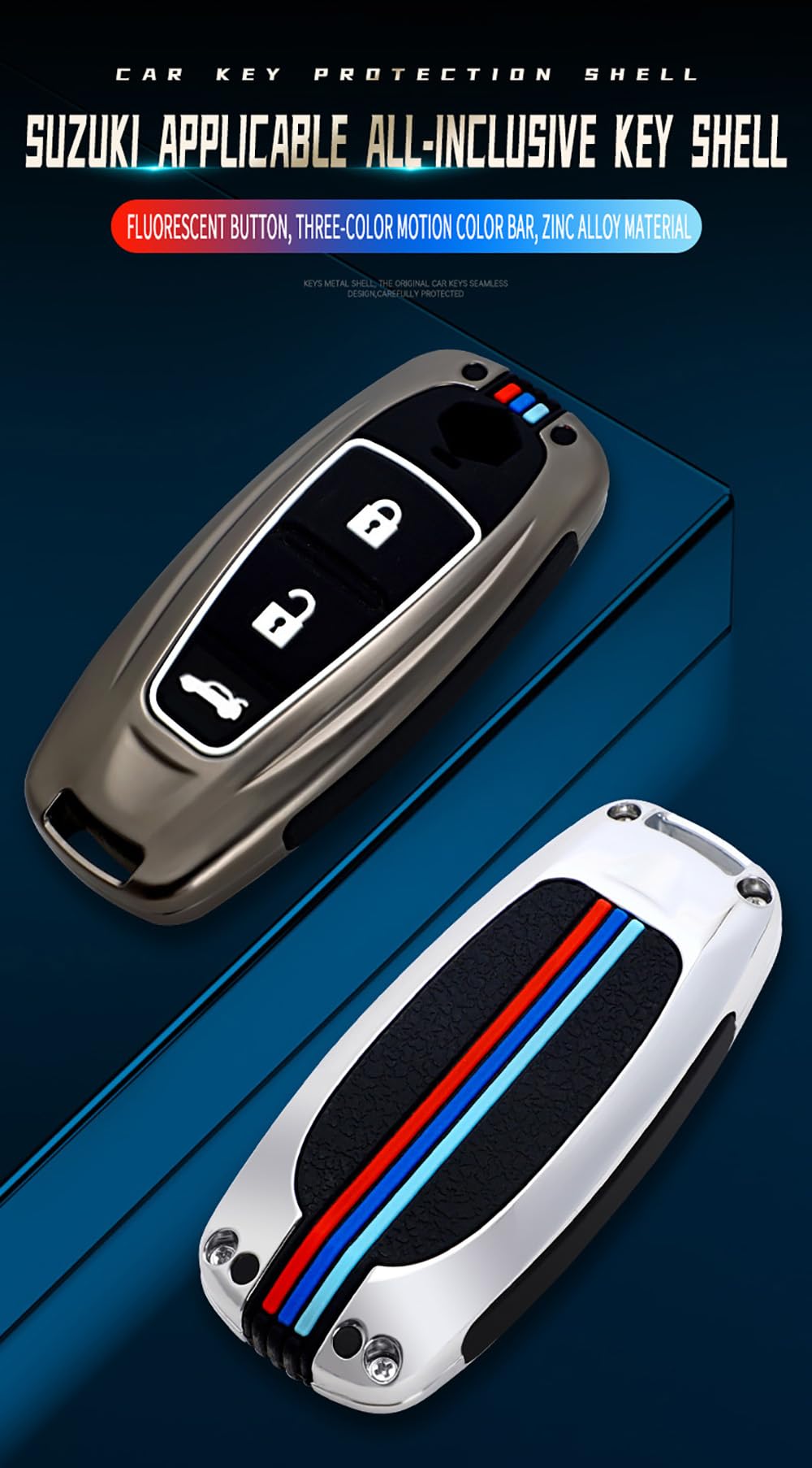 HIBEYO Keyless Custodia per Chiave Auto Adatta per Suzuki