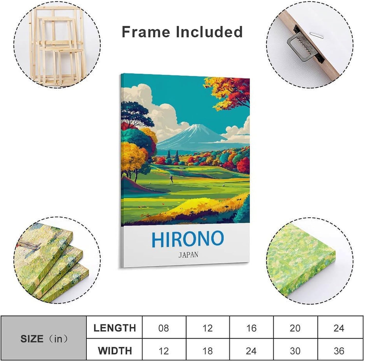 ZCJAIDJND Hirono Golf Japan Vintage Travel Posters 12x18inch(30x45cm) Painting Canvas Wall Art Picture Print