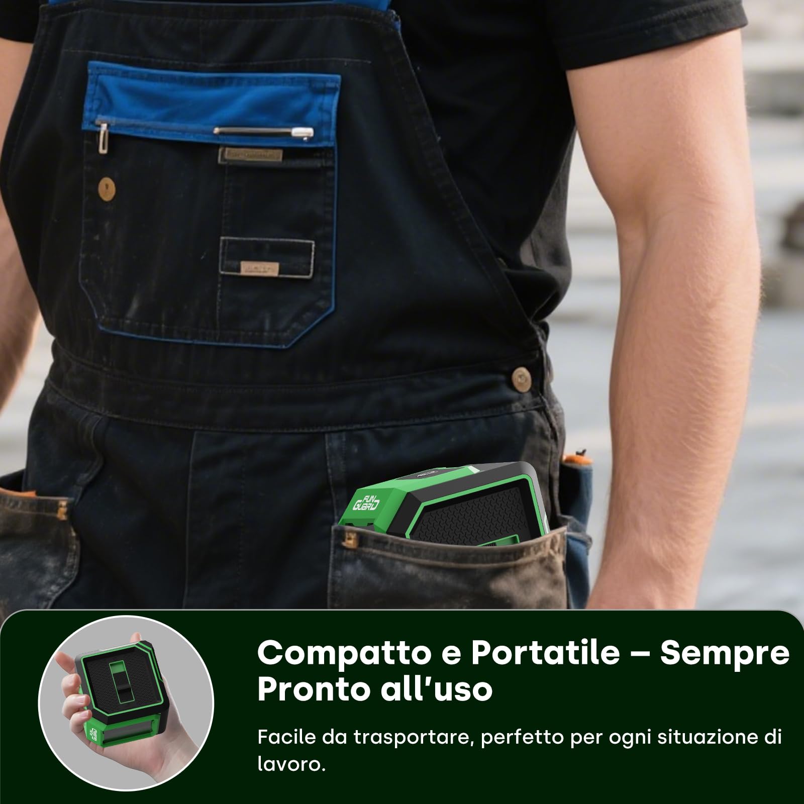 Livella Laser Verde con Treppiede, Autolivellante,2 Batteria AA | Treppiede regolabile, 30M Livello Laser Orizzontale e Verticale, IP54 per Cantieri, Decorazione per la casa, DIY, Portatile