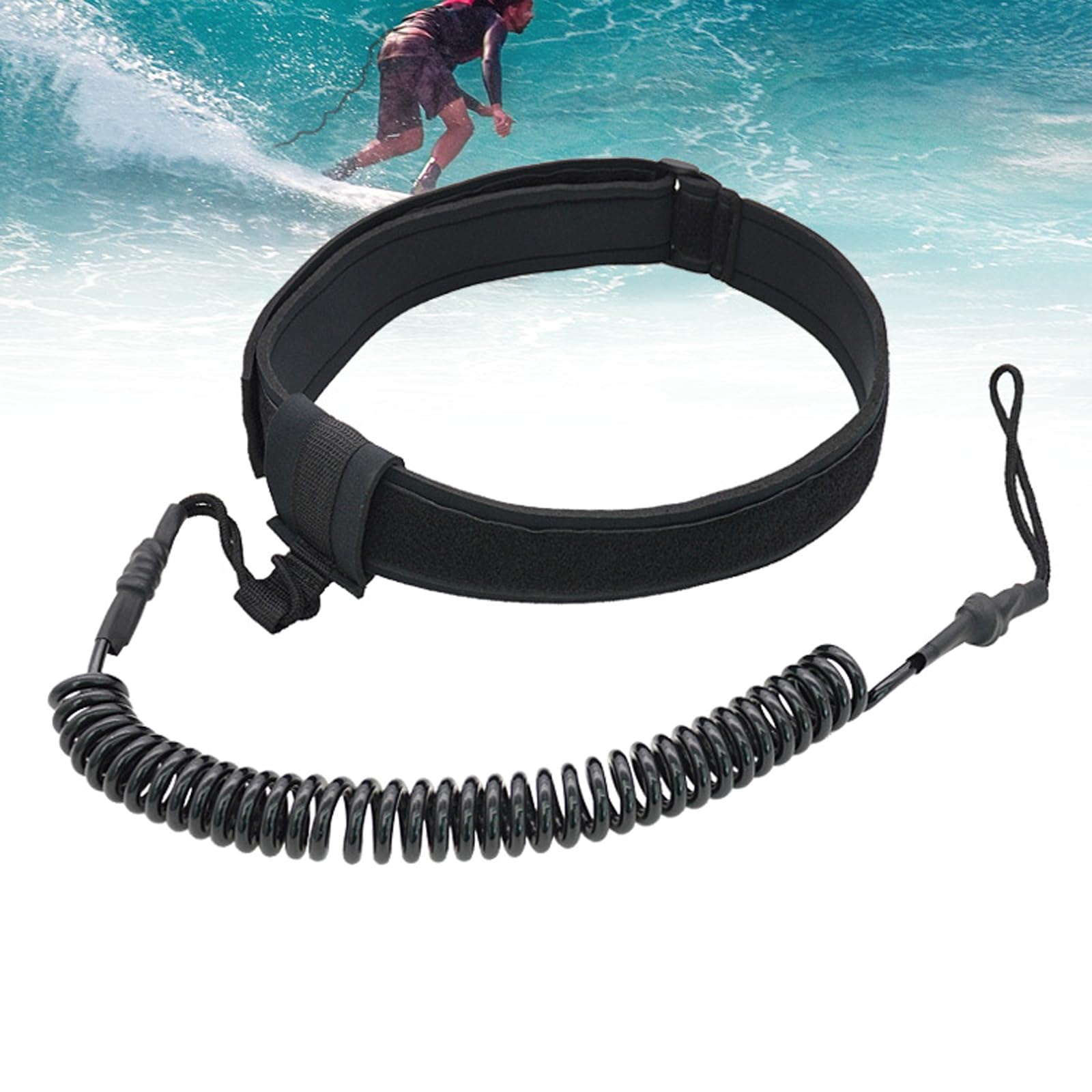 PASNMKvn Outdoor Surfboard Leash Replacement Highly Strength Spring Waist Rope Straight Surfboard Leashes for Water Sport