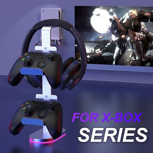 Miniatura 3 de AUGEX Soporte para controlador, estante para control de juegos, soporte para auriculares RGB para Xbox Series X SXbox One PS5 PS4