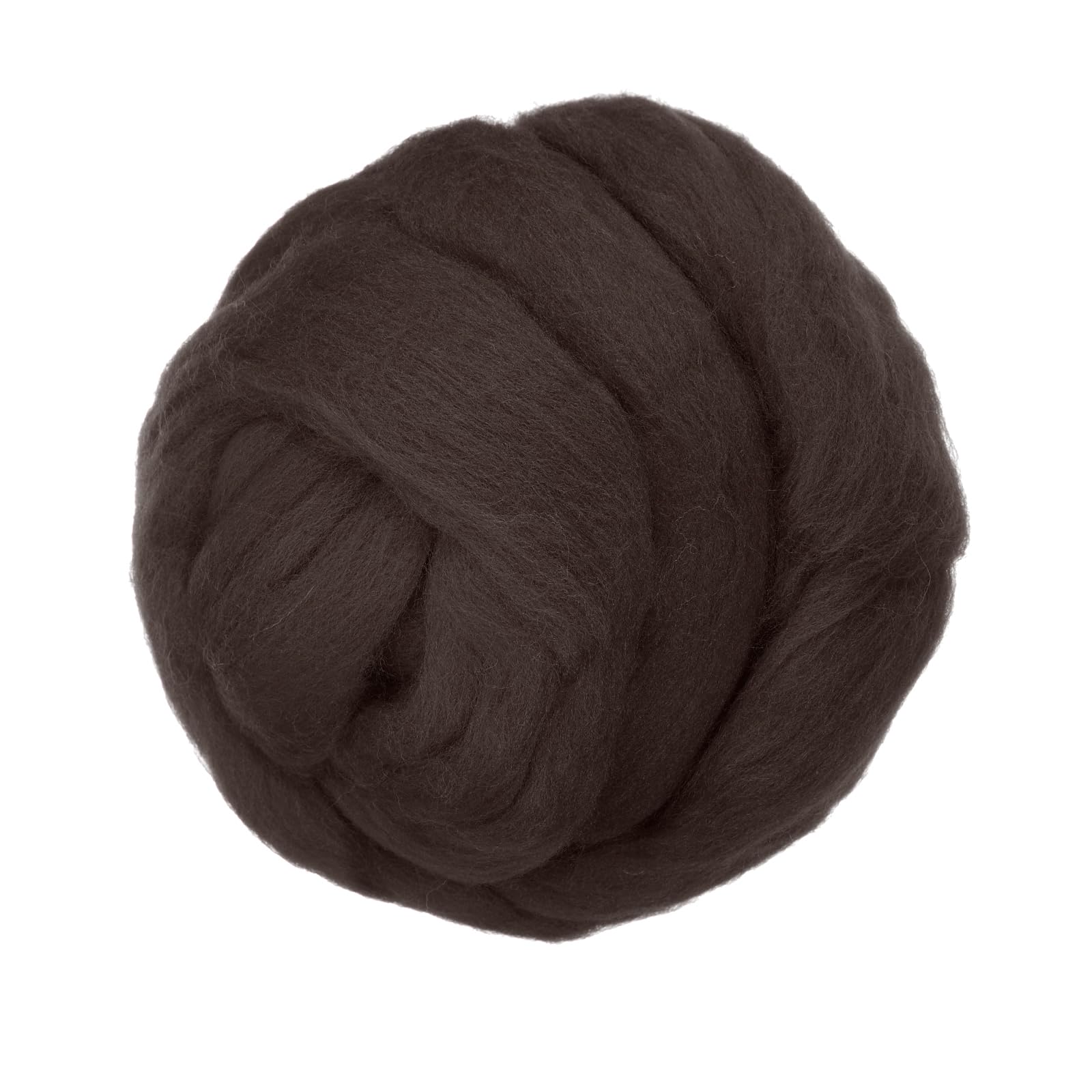 PATIKIL Wool Roving Yarn, 80G/2.82OZ Soft Felting Wool Pure Chunky Roving Yarn Bulk for Needle Felting Knitting Blanket Spinning Weaving DIY Craft, Deep Brown