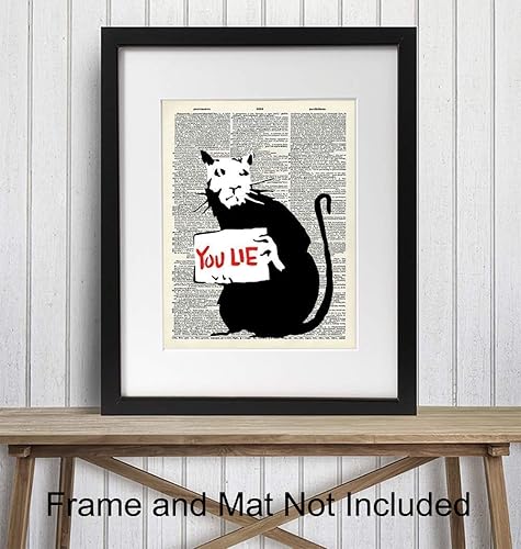 Miniatura 2 de Banksy Rat Graffiti Dictionary - Póster artístico de pared urbano reciclado, mural callejero, decoración del hogar, decoración de habitación, es un