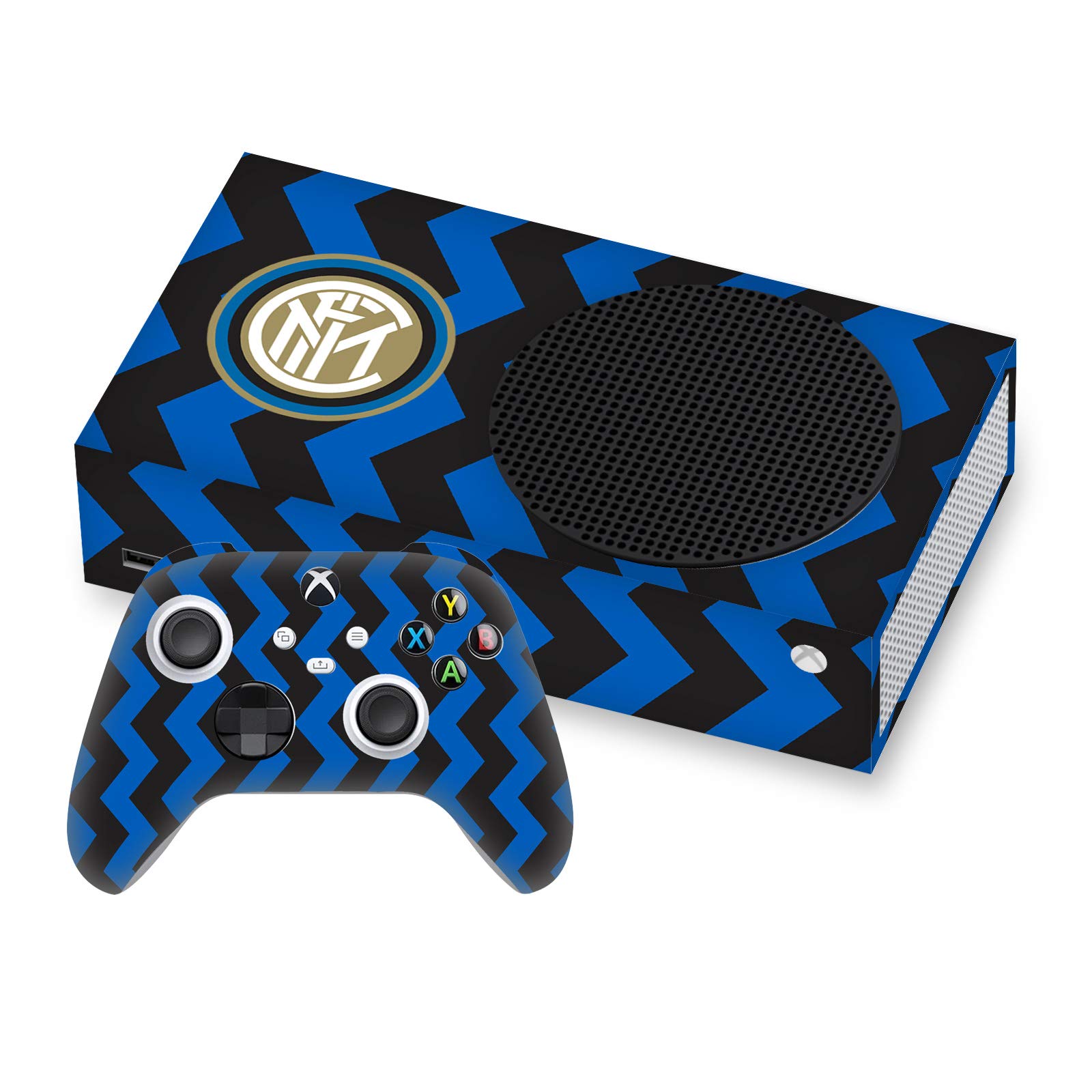Head Case Designs Licenza Ufficiale Inter Milan in Casa 2020/21 Kit Crest Vinile Sticker Gaming Pelle Adesivo Compatibile con Xbox Series S Console And Controller Bundle