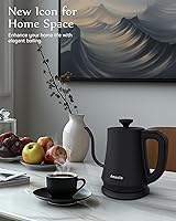 Vista 7 de Amaste Hervidor eléctrico de cuello de cisne, tetera eléctrica con control de temperatura, hervidor eléctrico de 34 onzas para café y té