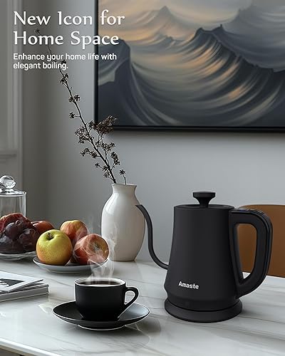 Miniatura 7 de Amaste Hervidor eléctrico de cuello de cisne, tetera eléctrica con control de temperatura, hervidor eléctrico de 34 onzas para café y té, interior