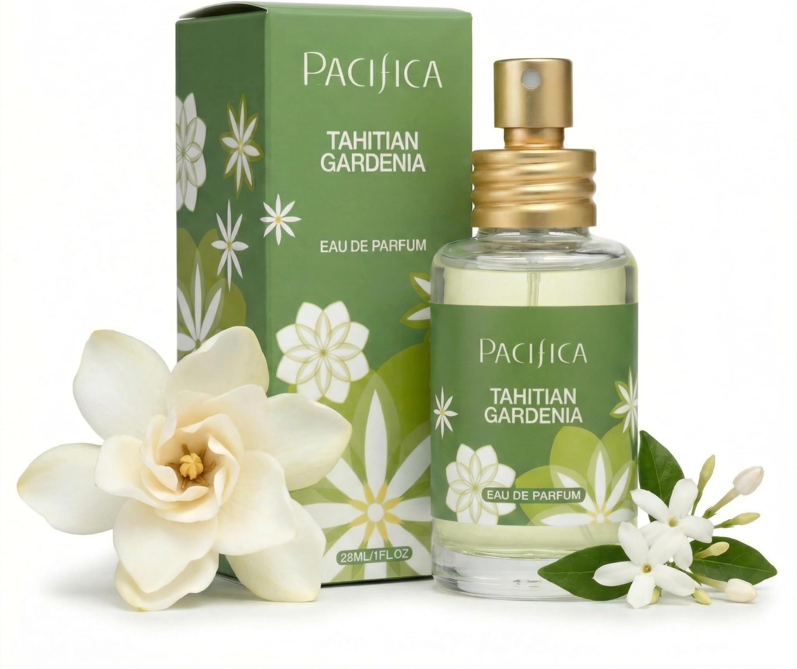 Tahitian Gardenia Perfume Spray 1oz – Tropical Floral Fragrance with Gardenia Bloom, Jasmine & Sweet Orange, Warm Vanilla Coconut Notes, Vegan & Cruelty-Free Clean Perfume for Women