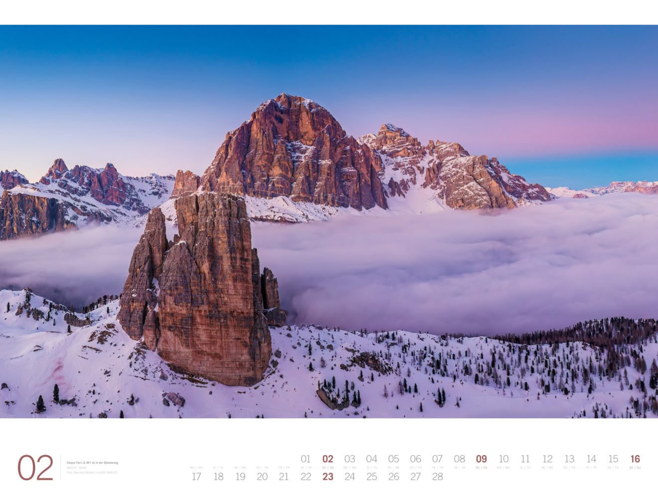 Alpen - Ackermann Gallery Kalender 2025, Wandkalender im Querformat (66x50 cm) - Großformat-Kalender / Hochwertiger Panorama-Kalender Berge und Natur