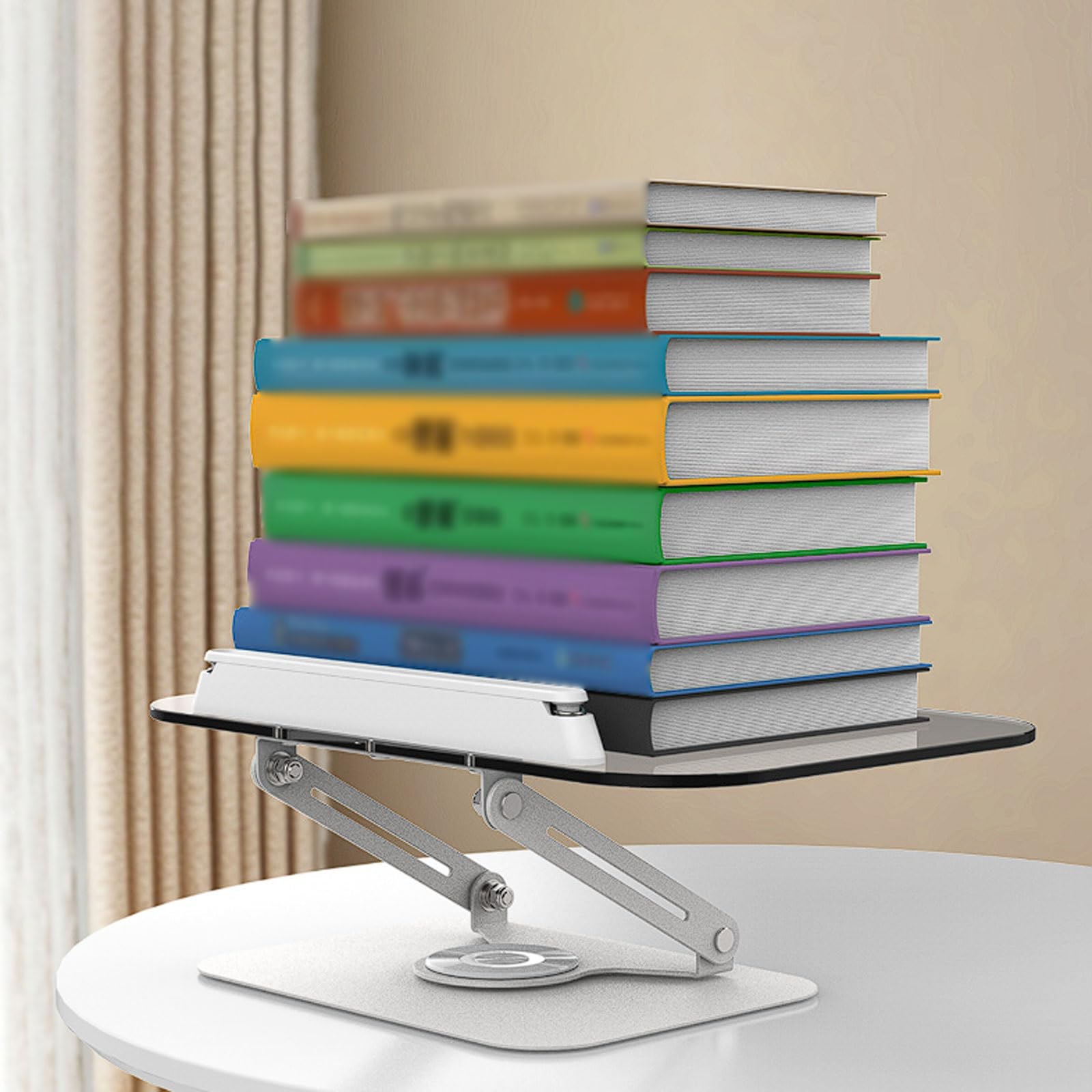 Pupitre de lecture transparent en acrylique rotatif à 360° avec son mécanique, hauteur et angle réglables Livre de cuisine