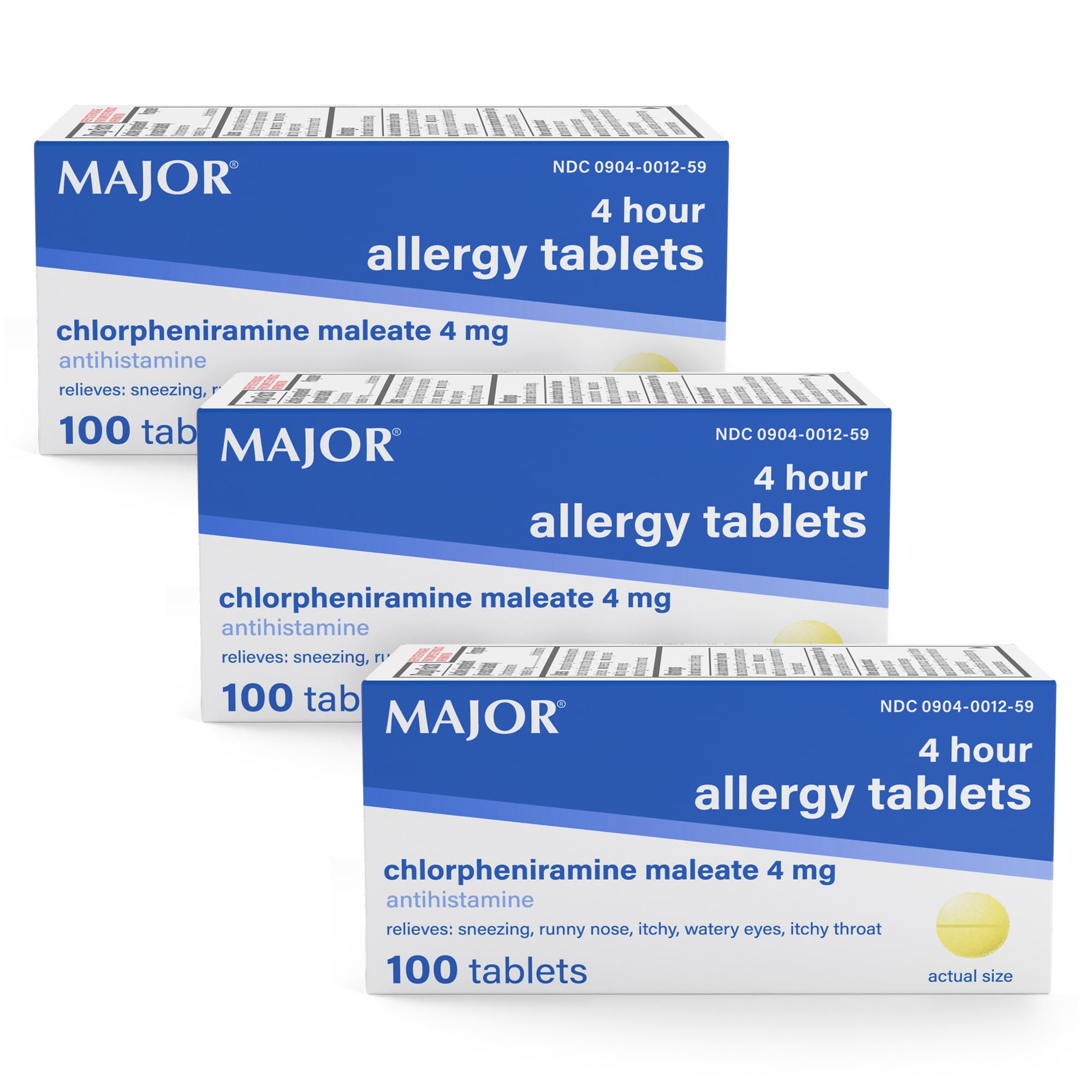 Major 4 Mg Allergy Tablets - Chlorpheniramine Maleate 4-Hour Allergy Medicine - Antihistamine for Relief of Sneezing, Itchy Watery Eyes, Itchy Throat, and Runny Nose - 100 Count (1 Pack) — Amazon image 8