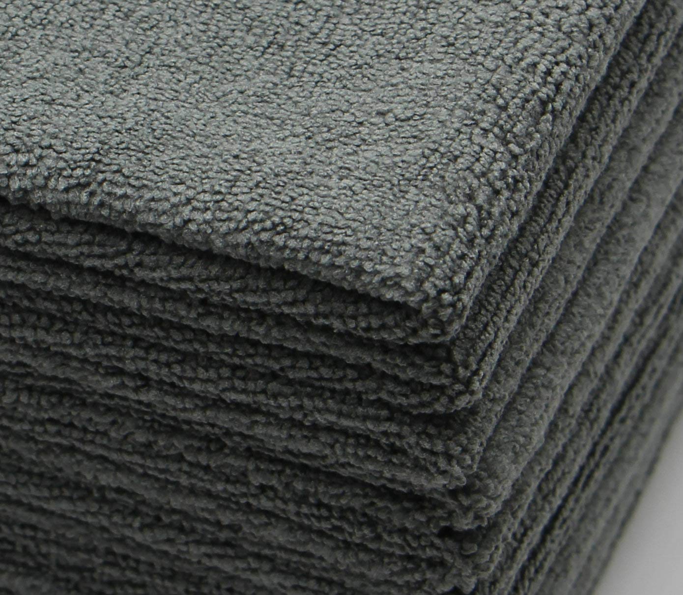 Paños de Microfibra Ultra absorbentes para Lavar Platos, paño de Limpieza de Secado rápido, 12 x 12 Pulgadas, Paquete de 10 Unidades, Color Gris