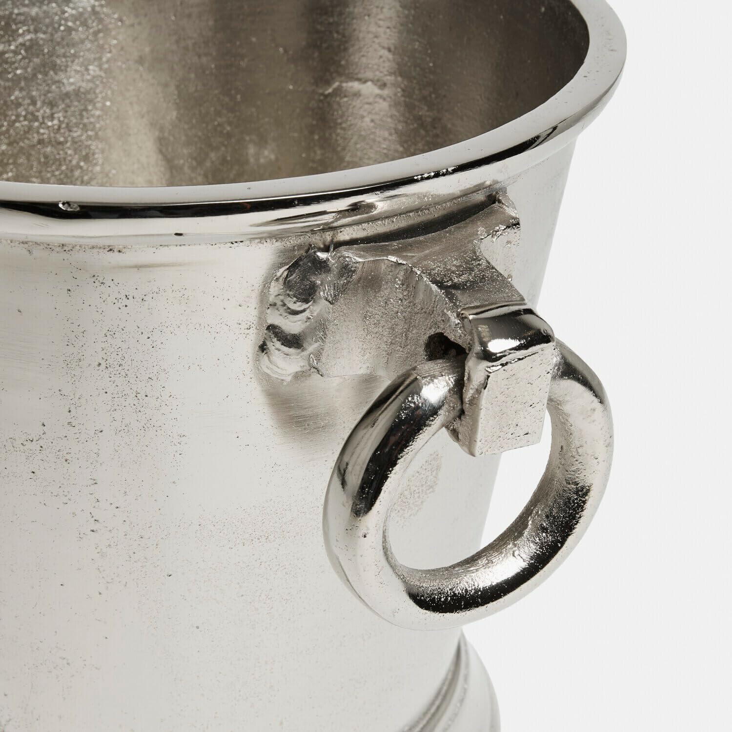 LOBERON Cressford Secchiello del ghiaccio - Alluminio pressofuso lucido - Pratiche maniglie ad anello, argento
