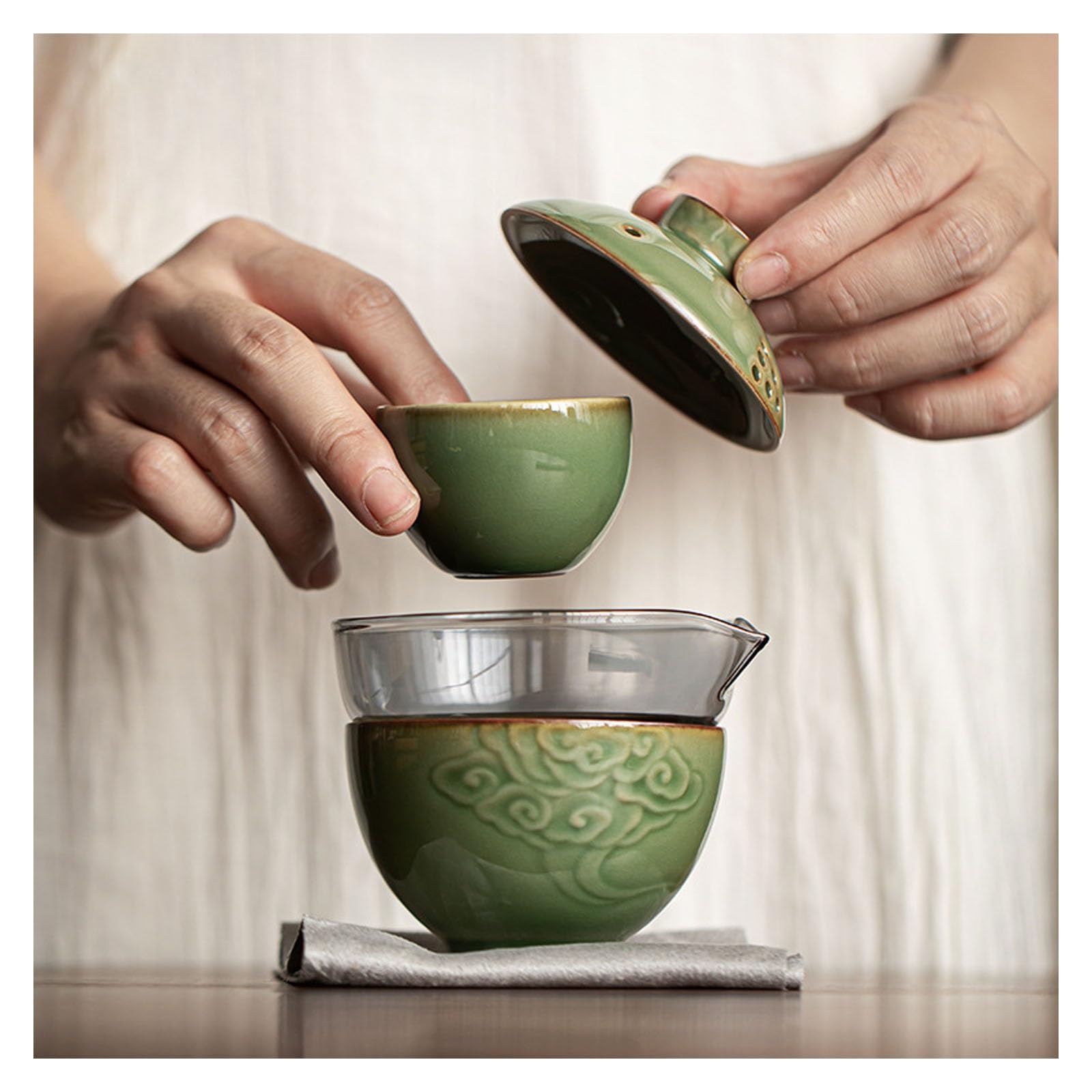 Reise-Tee-Set, Keramik-Gongfu-Teekanne-Set, tragbares Tee-Set, Schüssel | Outdoor Camping Teekanne Tasse Teegeschirr for Zuhause Picknick Reisen