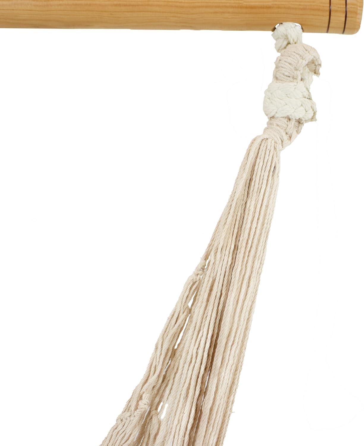 Sunnydaze Mayan Hanging Hammock Chair - Extra Large Woven Rope Outdoor Hammock - 330-Pound Capacity - Natural