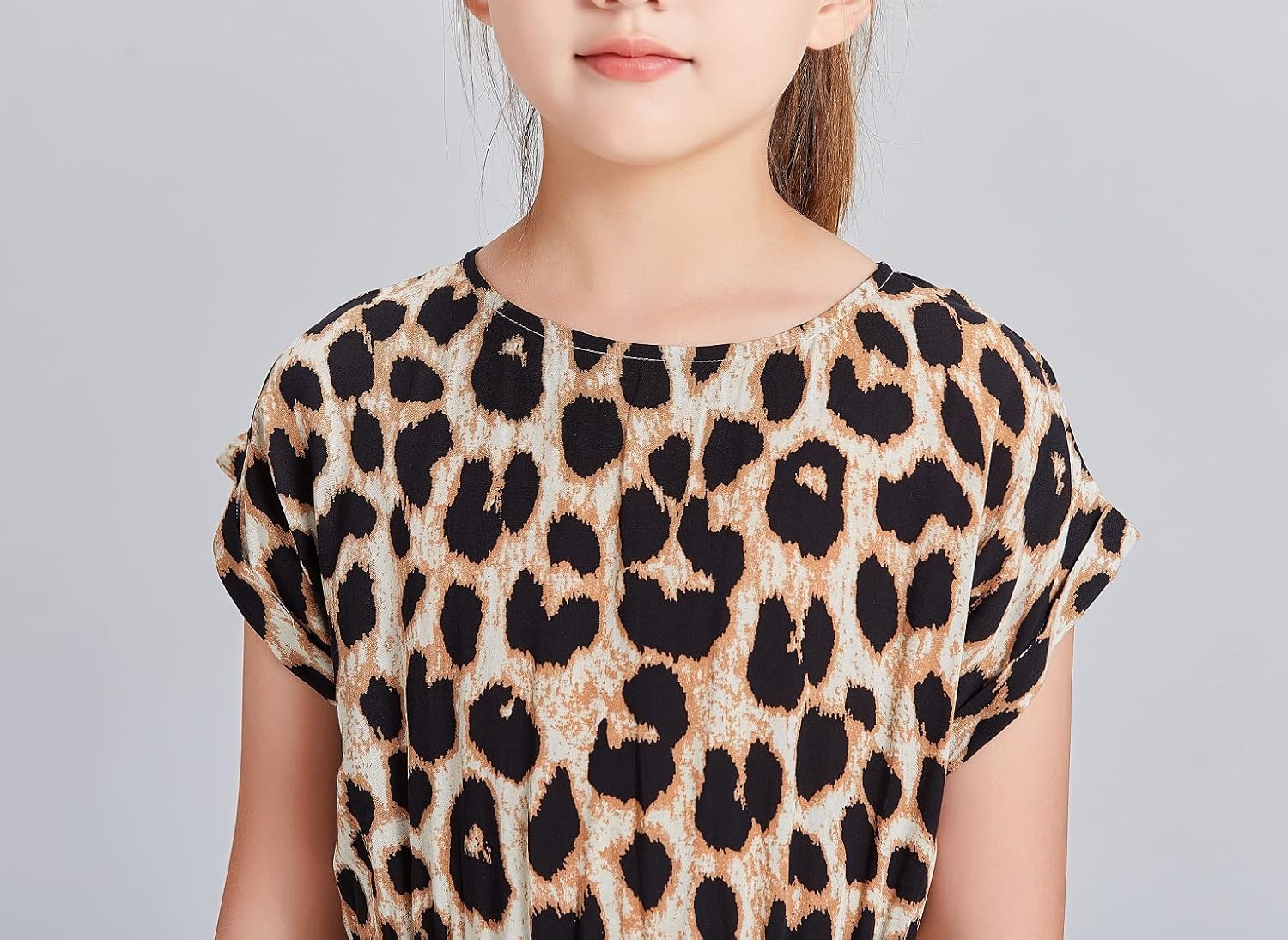 DaniChins Girl Casual Short-Sleeve Floral Print Dress Kid Playwear Dress with Pockets - Image 5