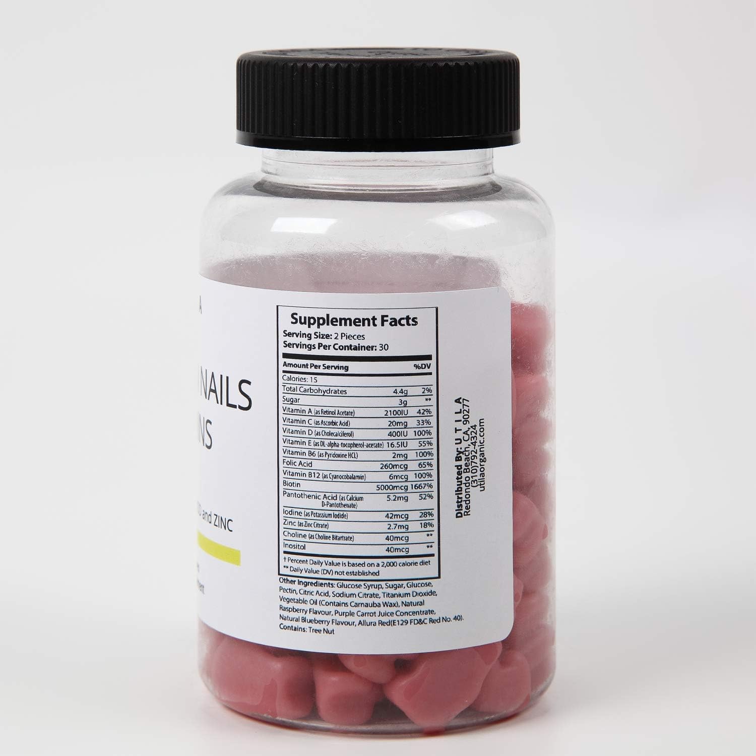 Hair Skin Nails Vitamins Gummies with Biotin, Folic Acid, Zinc | Healthy Hair, Nourish Skin, Strengthen Nails | 60 Count - Image 6