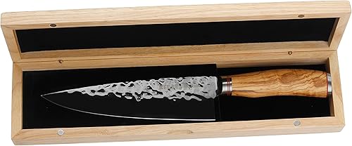 Miniatura 3 de ROUTE83 by MOE CASON XL - Cuchillo de chef de 8.5 pulgadas, hecho a mano, hoja de acero alemán con revestimiento de titanio negro, mango de madera