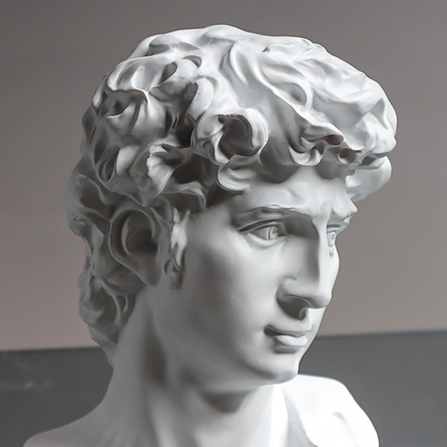 Art Decor Sculpture Bust Set, Classical David and Thinking Woman Statue, 12 Inch Handcrafted Collectible Resin Figurine for Home Décor, Office Bookshelf or Gift for Art Lovers,B