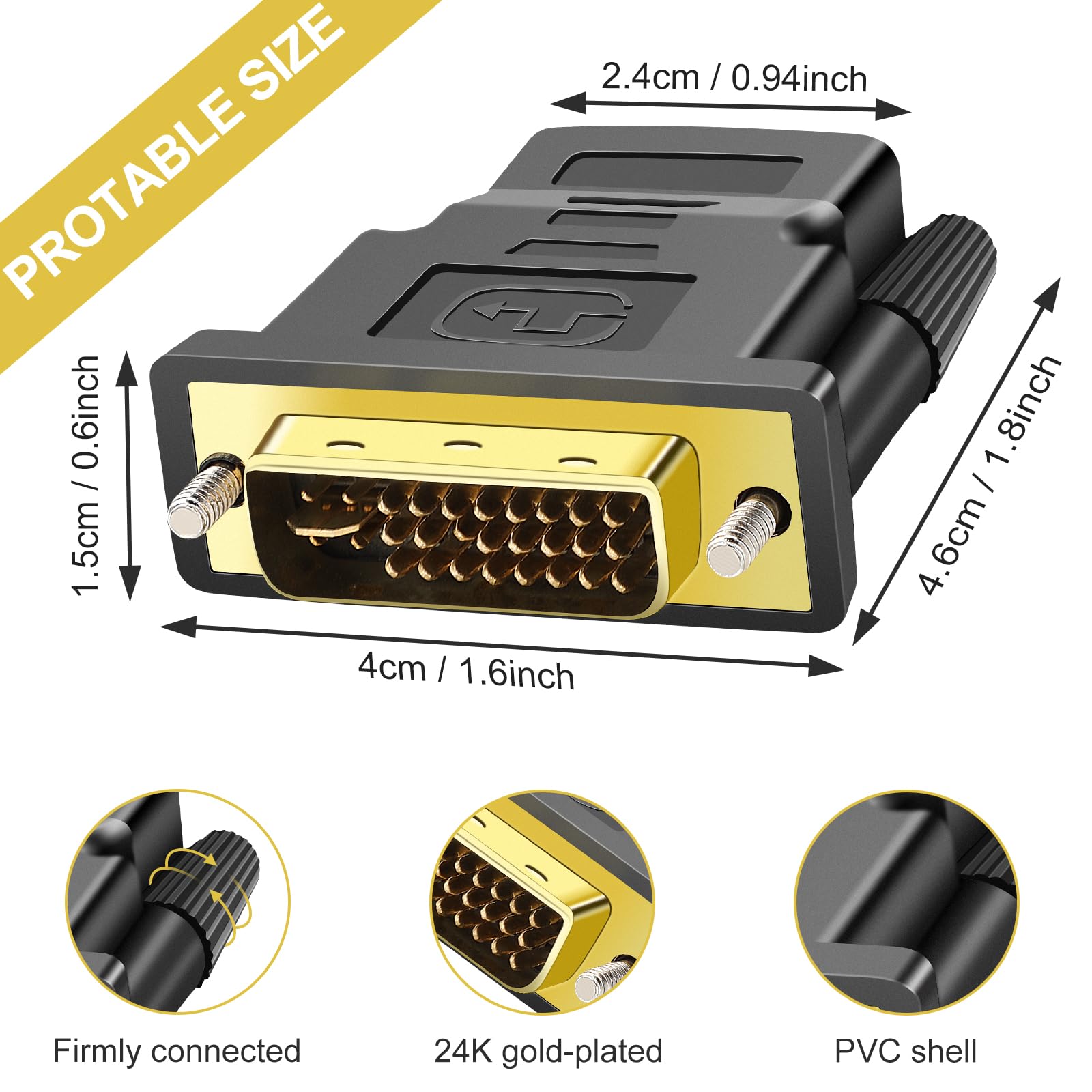 Amazon.com: SAISN 2 Pack Bi-Directional HDMI to DVI Converter