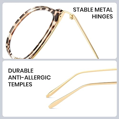 Miniatura 7 de Cyxus Lentes de luz azul para mujer, anteojos de bloqueo de luz azul para mujer, anteojos redondos para computadora, anteojos antifatiga ocular