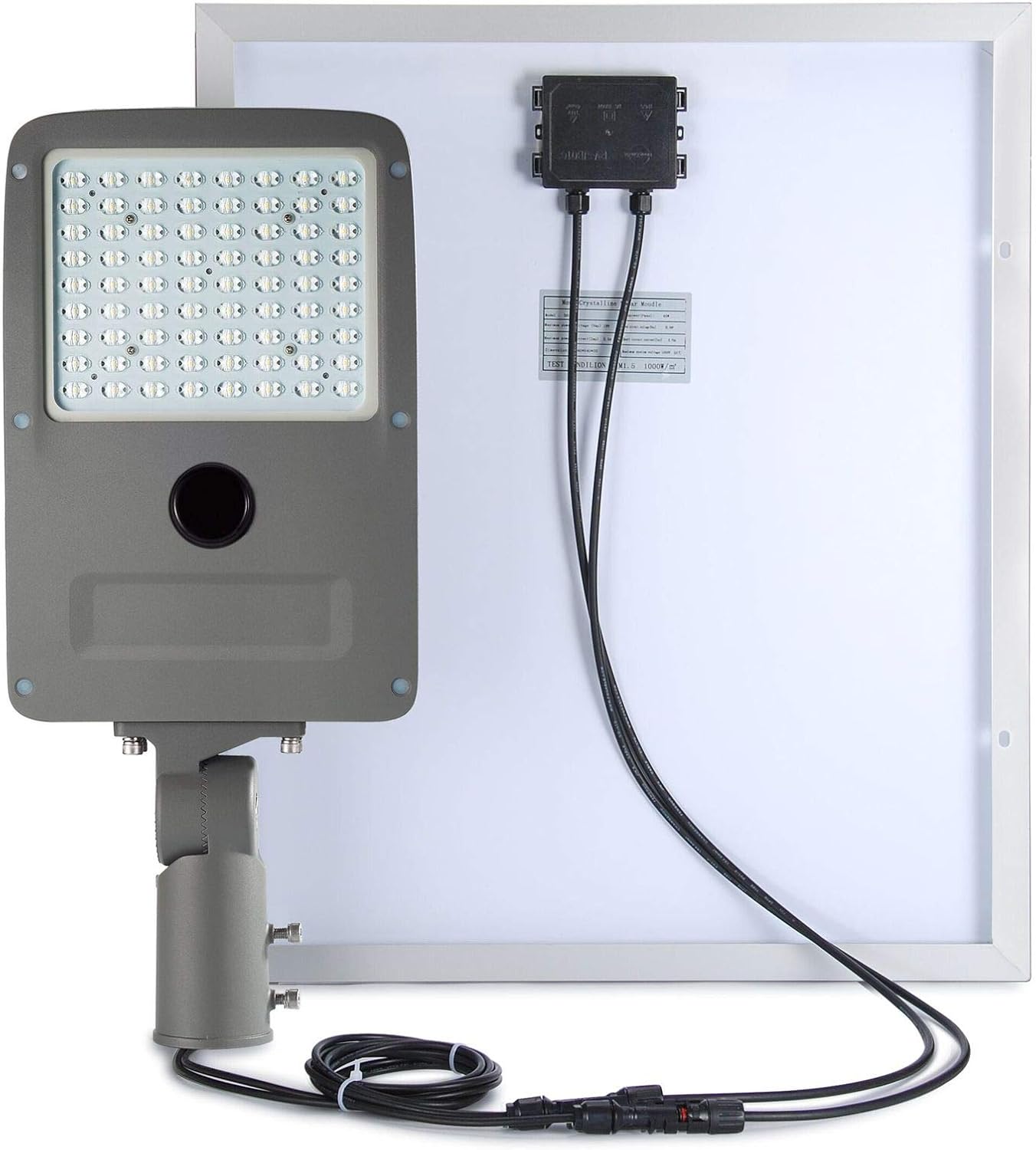 LEDMyplace LED Solar Street Light Set 40W & 90W Solar Panel, 6000K ‎Daylight Deluxe, 5200 Lumens, 120° Beam Angle, Remote Control, Security Light for Warehouse, Exhibition Hall, Garage, Workshops