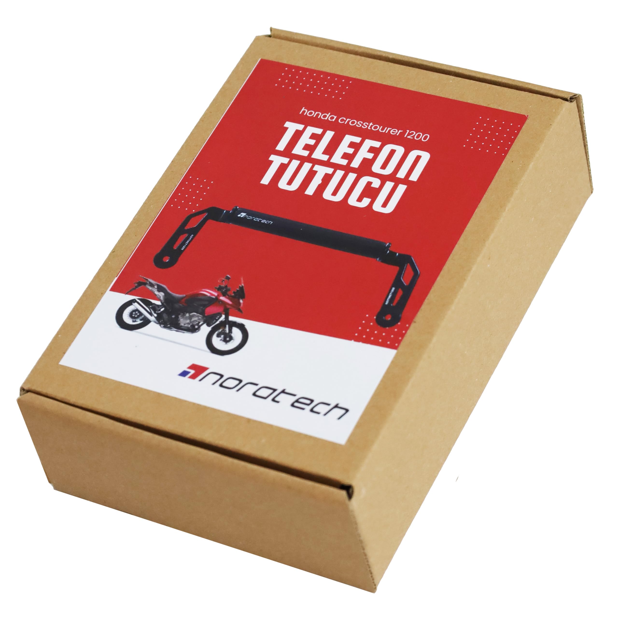 NORATECH MOTO Telefon Tutucu Standı ve GPS Navigasyon Braketi, Honda Crosstourer 1200 ile Uyumlu, Siyah Metal, Evrensel Telefon Uyumluluğu