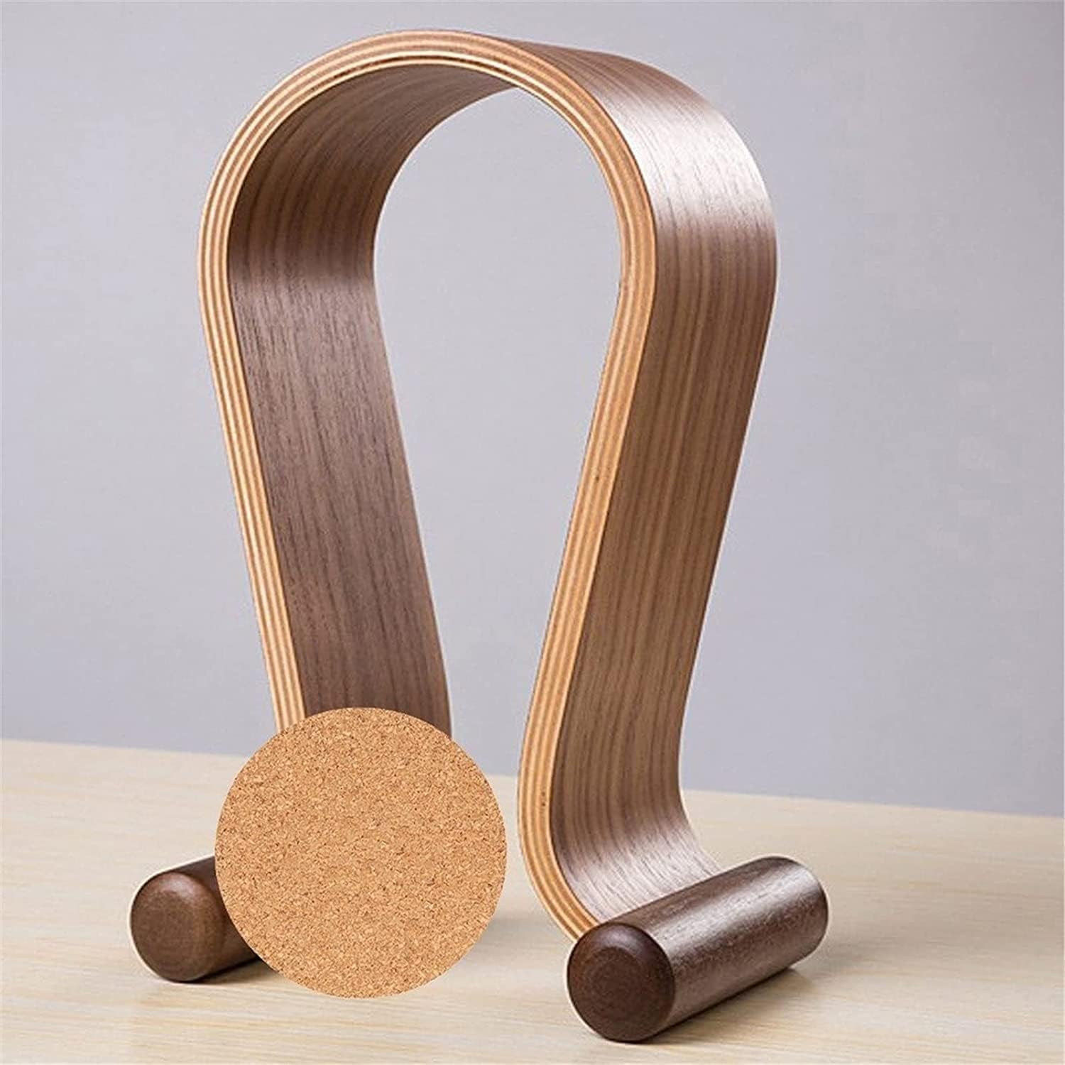 NesRabbit Headphone Stand Walnut Wood Headphone Gaming Headset Display Stand Headphone Holder Suitable for Studios Game Rooms Computer Rooms Sturdy Rooms Ect image 3