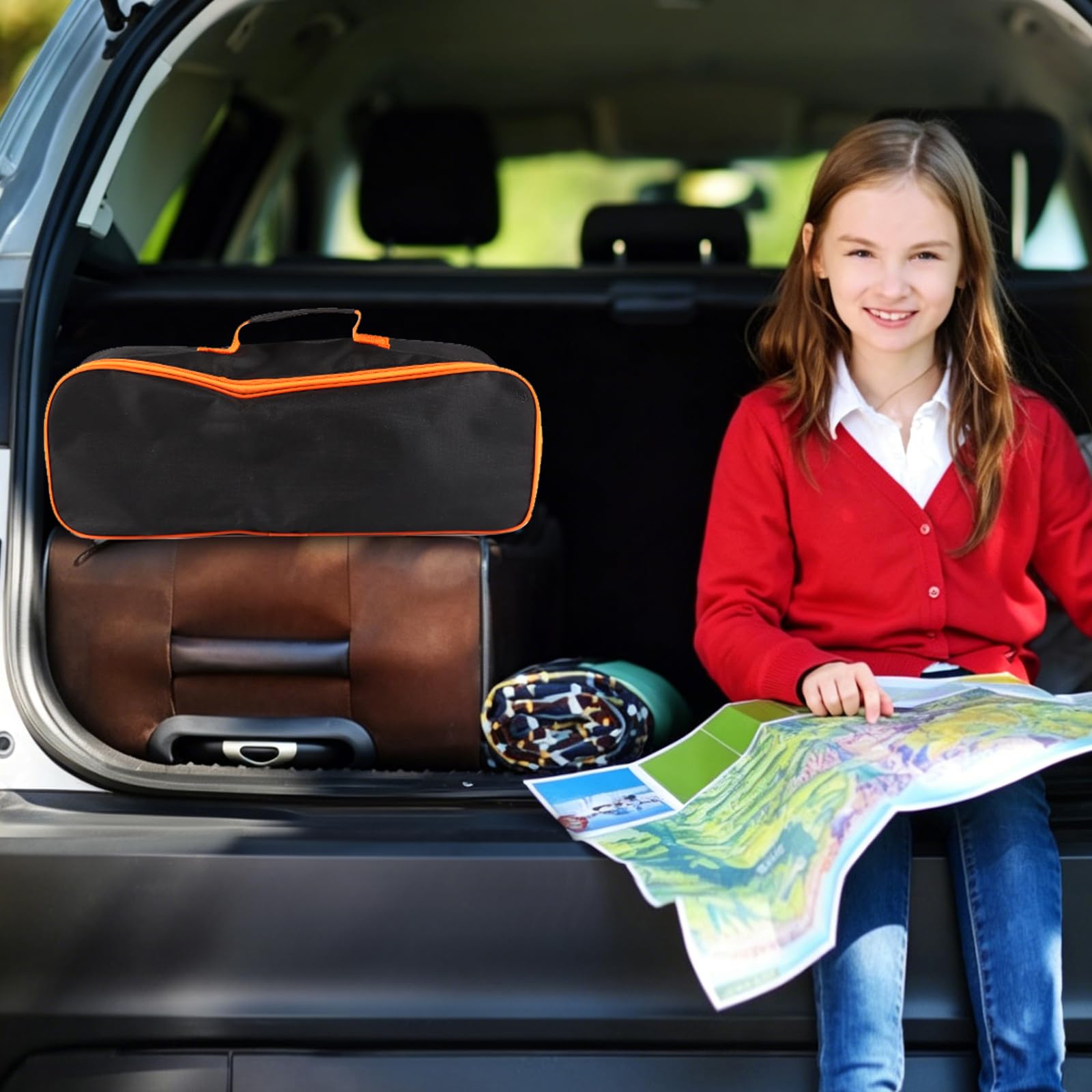 Gato de Tijera 2t, Kit de Gato para Coche con Ruedas, Mango de Trinquete, Bolsas de Almacenamiento, Gato de Tijera para automóvil,Kit de Emergencia Universal para automóvilCoche SUV MPVTesla