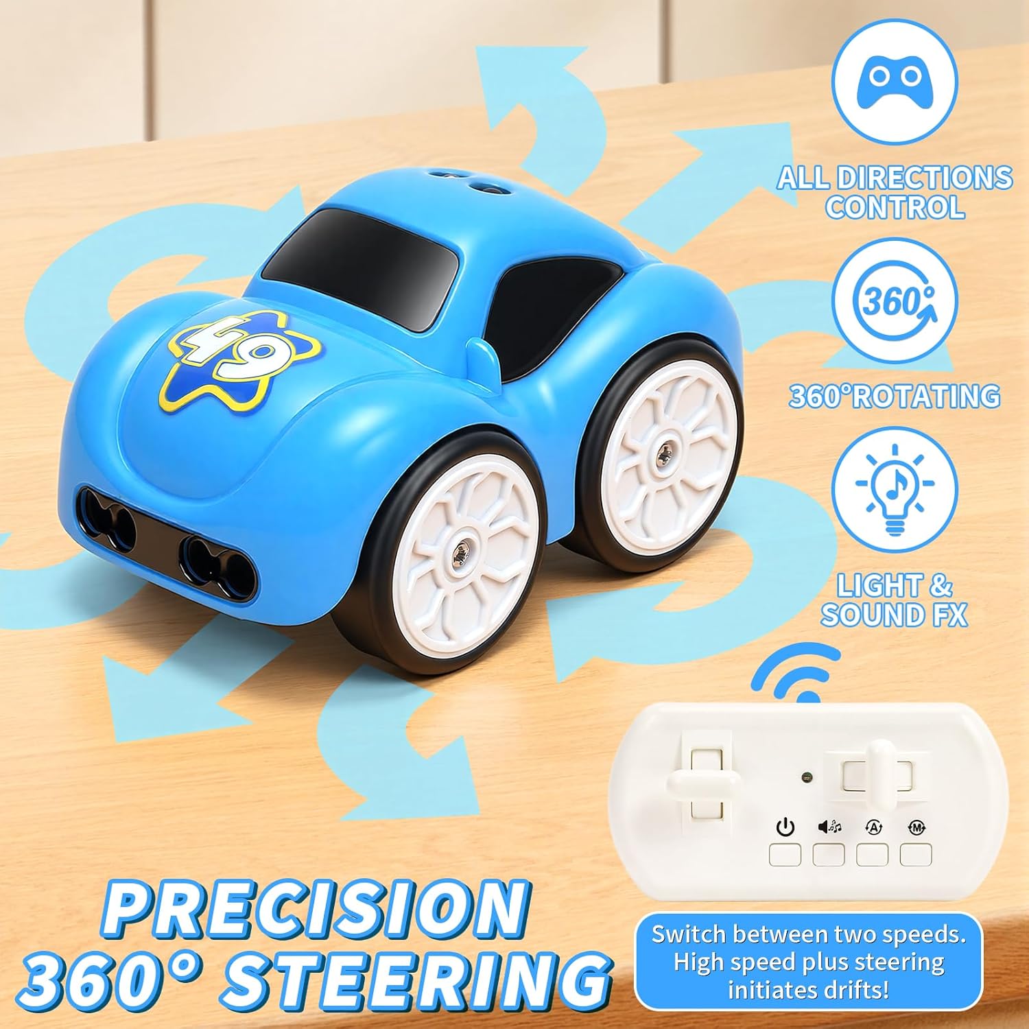 Automatic Line Following Car, 2.4Ghz Smart Sensor Super Mini Cars, Gestures Inductive Car That Follows Drawn Line, Smart Automatic Avoidance Desktop Vehicle