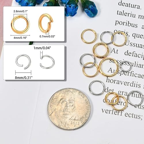 Miniatura 9 de 112 anillos de salto rellenos de oro de 18 quilates, delicados anillos abiertos en forma de O a granel, anillos divididos de oro para aretes,