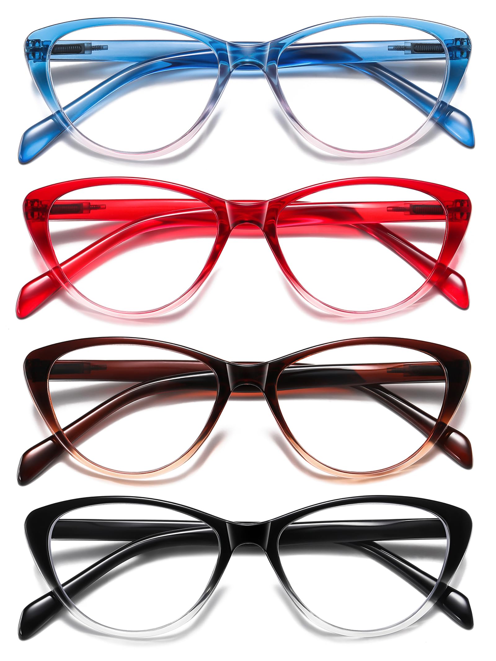 SOCTICK Cat Eye Reading Glasses for Women Blue Light Blocking Mixed Color-2 2.75 Diopters