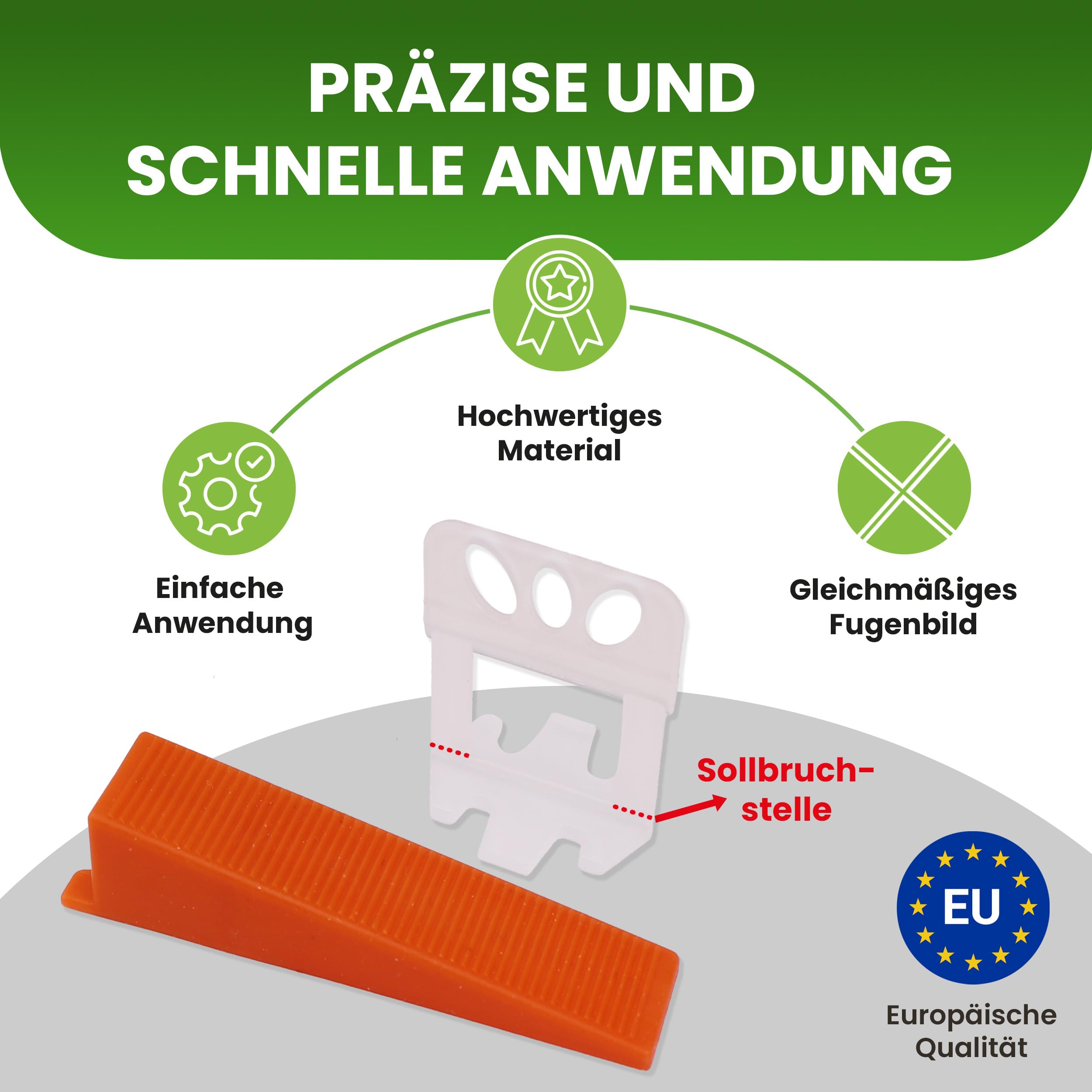 Gartenwelt Riegelsberger 2000 sztuk klipsów do poziomowania płytek, szerokość fugi 2 mm, pomoc w układaniu płytek na ścianach i podłogach