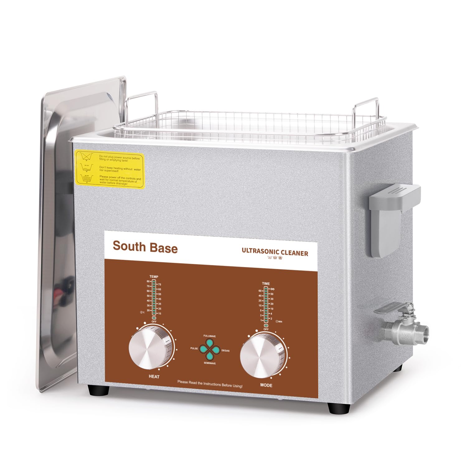 SOUTH BASE Ultraschallreinigungsgerät, 10L 240W Edelstahl Ultraschallreiniger mit Reinigungskorb, Timer & Heizung zur Reinigung von Teilen, Schmuck, Brillen, Ketten