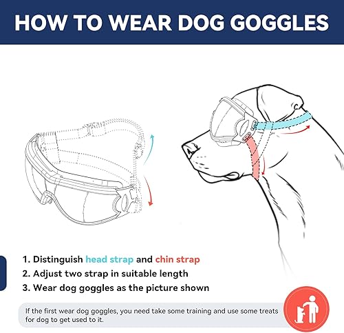 Miniatura 3 de Gafas de sol para perros de raza mediana a grande, protección ocular anti-UV con correas ajustables, color plateado