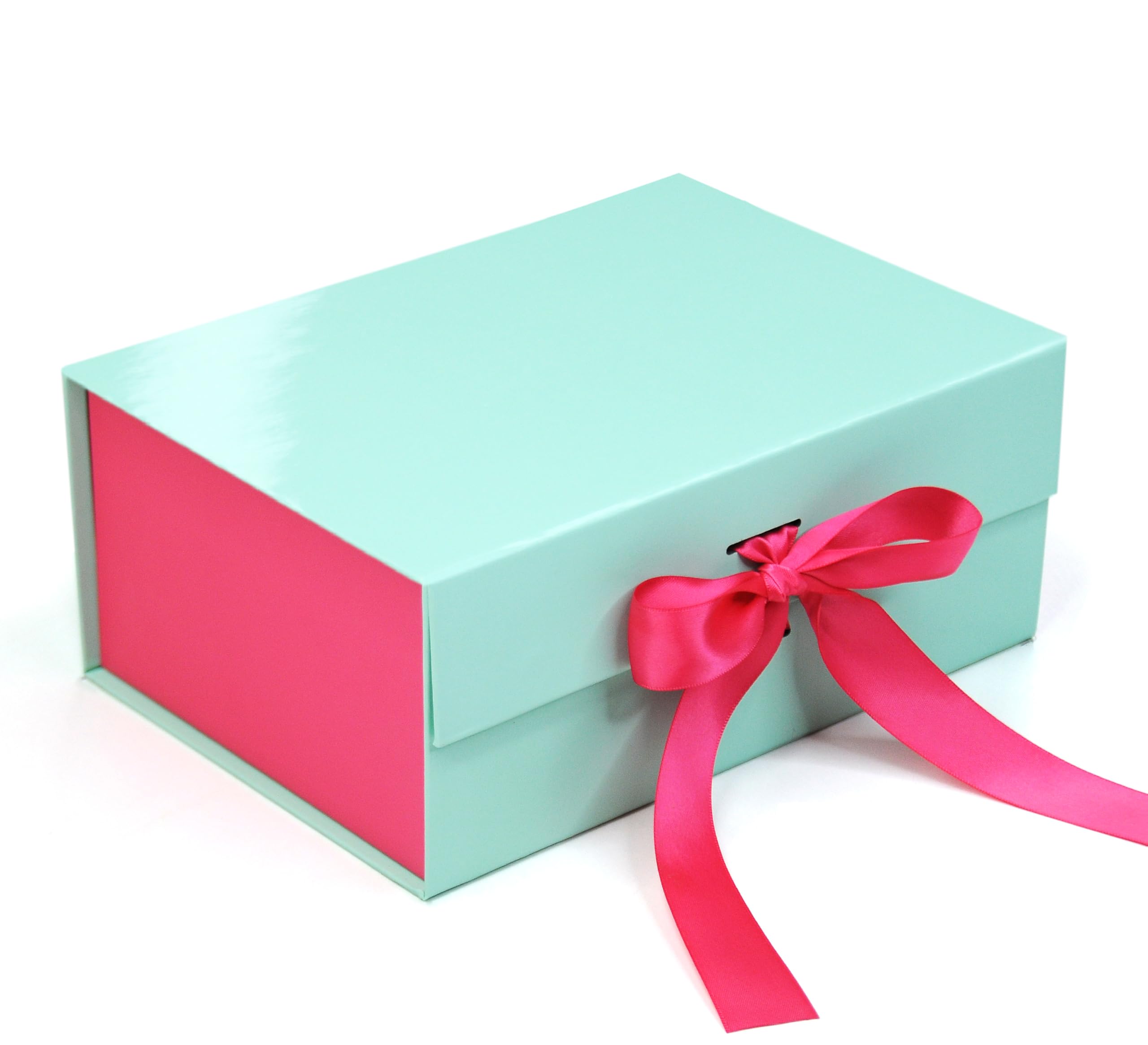 RBS® - Gift Boxes for Packing (23 x 16 x 10cm) Empty Gift Hamper Box for birthday Presents Small Gift Packing Box for Gifting Holds upto 5kg (1 Pack) Hamper Boxes for Gift Empty (Glossy Blush Mint)