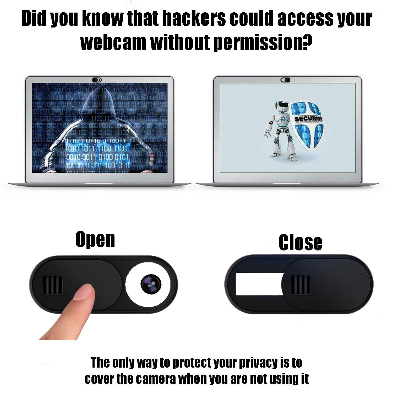 JOS - Juego de 6 protectores deslizantes de cámara web, para protección de privacidad, seguridad, para teléfono y laptop 7