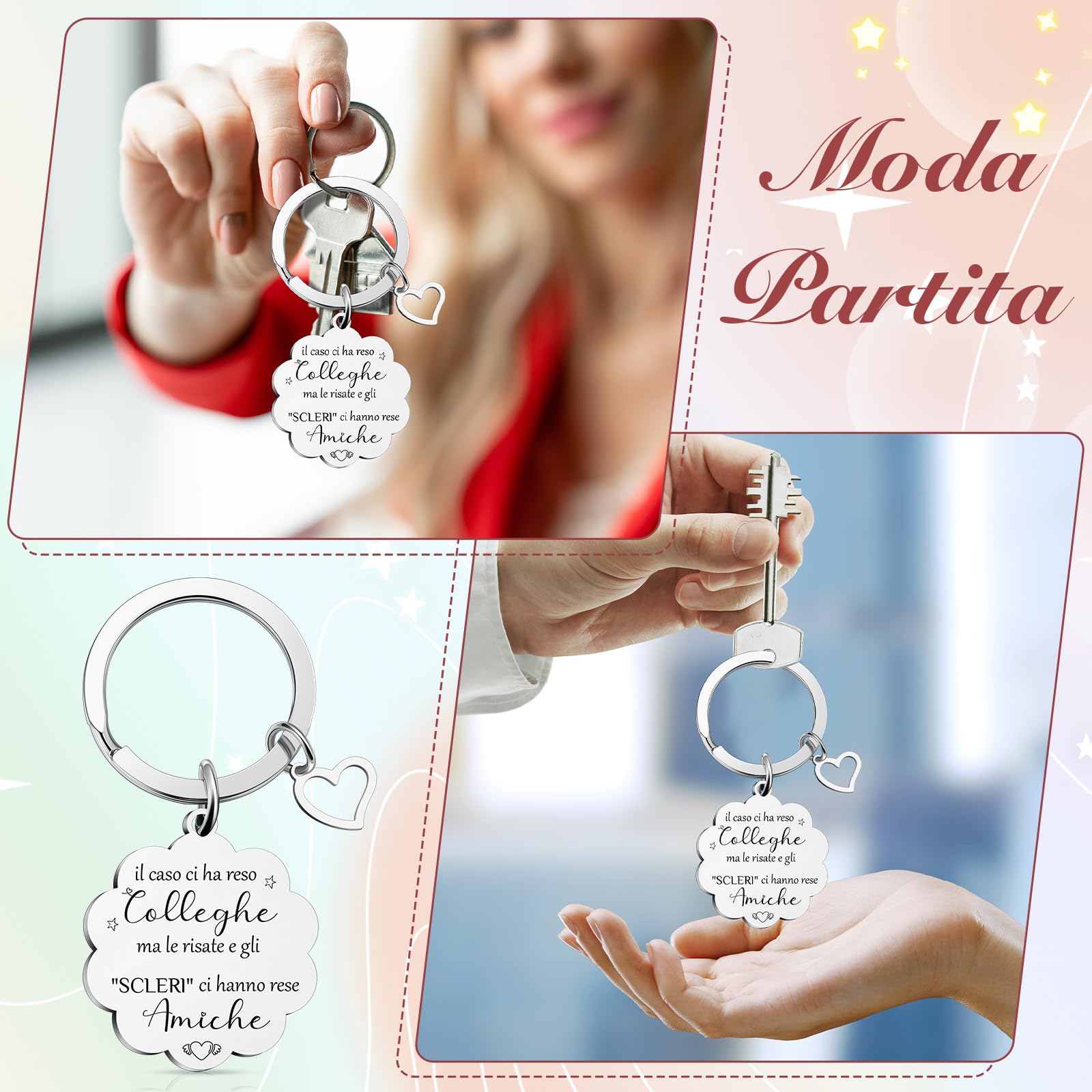 Xuniea Regali per Colleghi Include 1 Borsa per Cosmetici 1 Portachiavi con Frase il Caso Ci Ha Reso Colleghe Ma le Risate e gli “SCLERI” Ci Hanno Rese Amiche Regali di Ringraziamento Addio e Natale