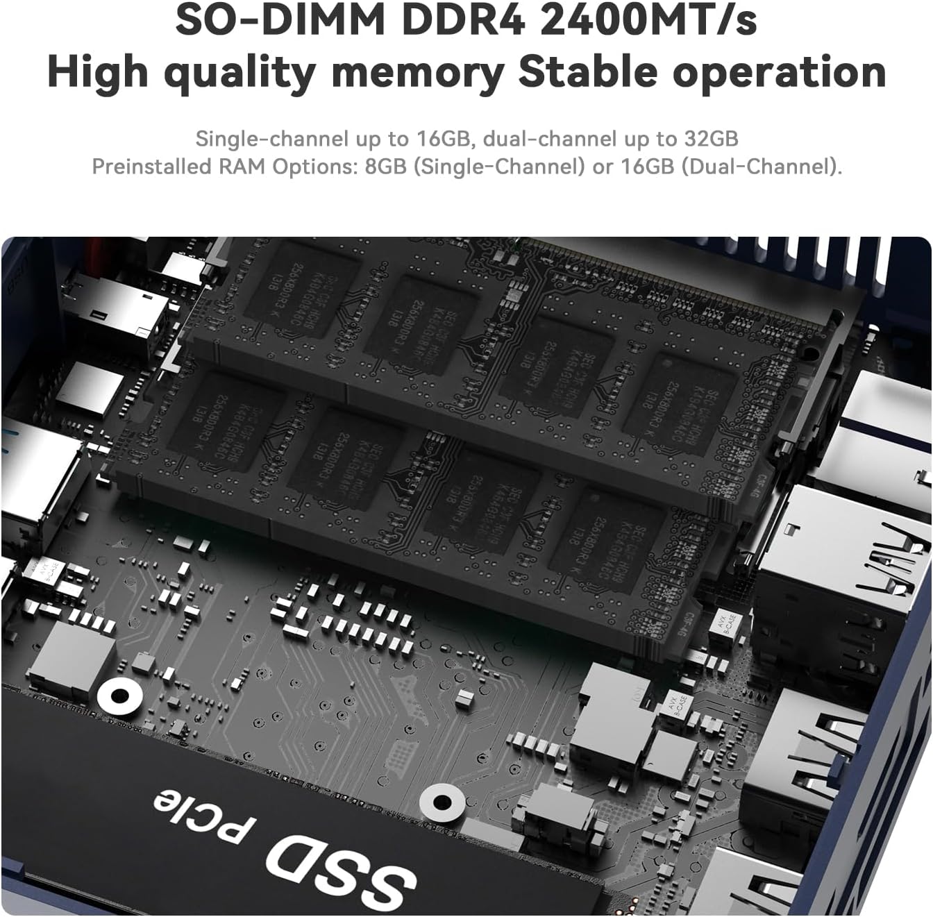 Beelink SER3 3200U Mini PC, AMD Ryzen 3 Processor(2C/4T, up to 3.5GHz), Mini Computer 8GB DDR4 480GB SSD, Desktop PC Dual HDMI/4K 60Hz/WiFi5/BT5.0/Home/Office/HTPC/Win11 Pro