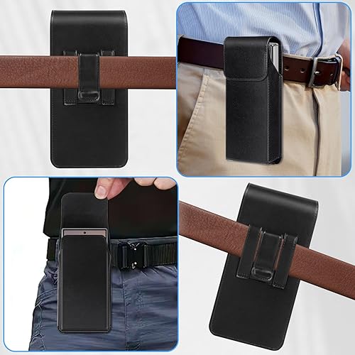 Miniatura 2 de Funda de cuero para teléfono Samsung Galaxy Z Fold 76543 con clip para cinturón para iPhone 17 Pro Max Case16151413 Pro Max y Galaxy S25S24S23S22