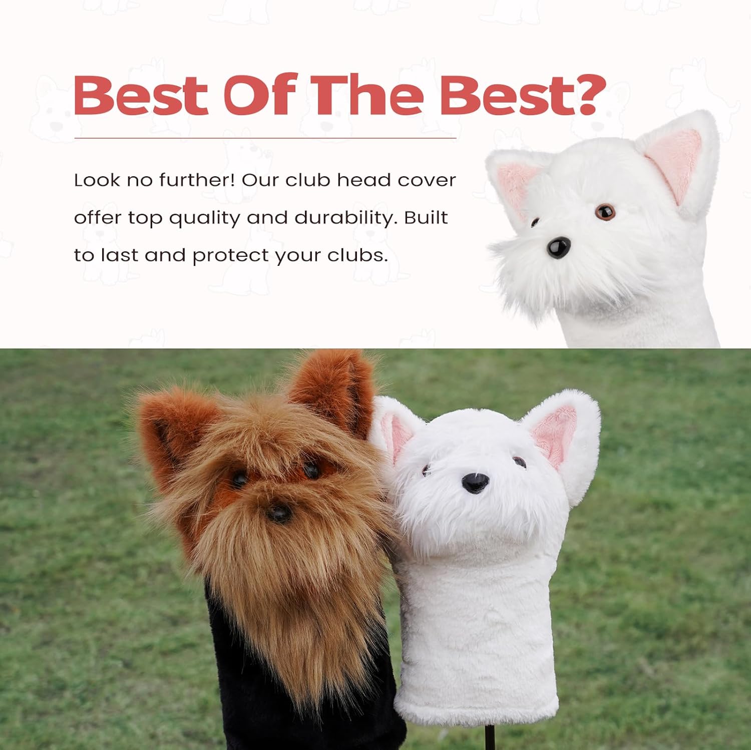 mytag Driver Headcover Dog Collection, Funny Stylish Golf Club Head Covers, Cute Plush Driver Head Cover