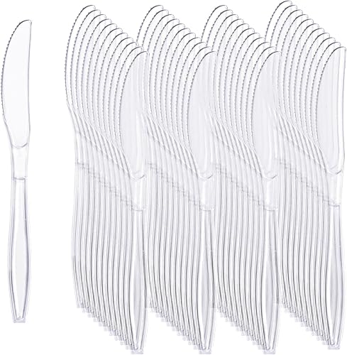 Vista 9 de Liacere 360 cubiertos de plástico transparente resistente, 150 tenedores, 150 cucharas, 60 cuchillos, sin BPA, resistentes al calor, juego de Claer