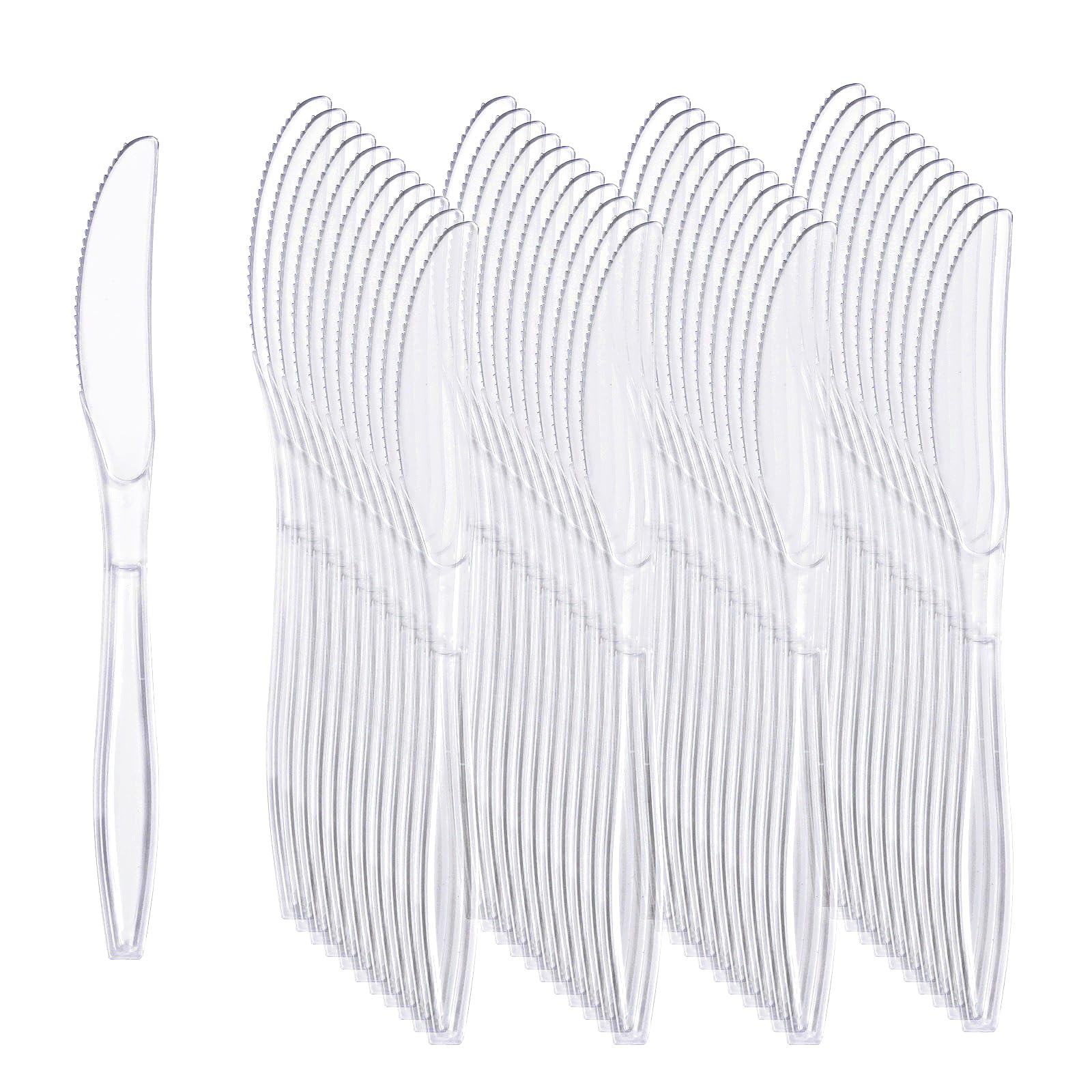 Liacere 360PCS Clear Plastic Knives Disposable - Heavy DutyBPA-Free - Heat Resistant, Solid and Durable Disposable Knives Bulk, Premium Plastic Knives Heavy Duty for Party Supply