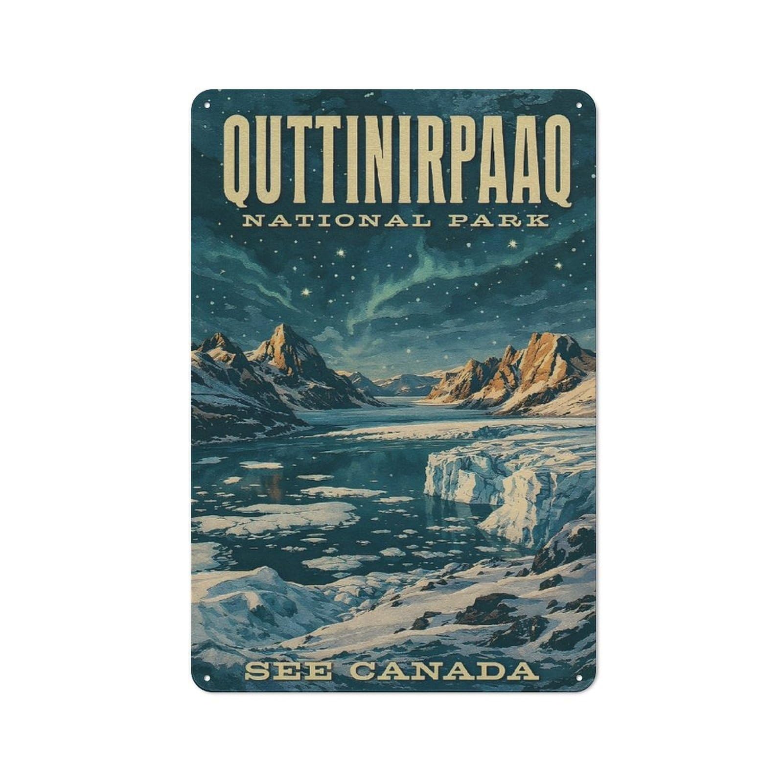 Junmoney Style-15 Cosy Quttinirpaaq National Park Vintage Metal Plaque 30X20cm, Kitchen Wall Decor For Kitchen, Cafe, Pantry Or Dining Room