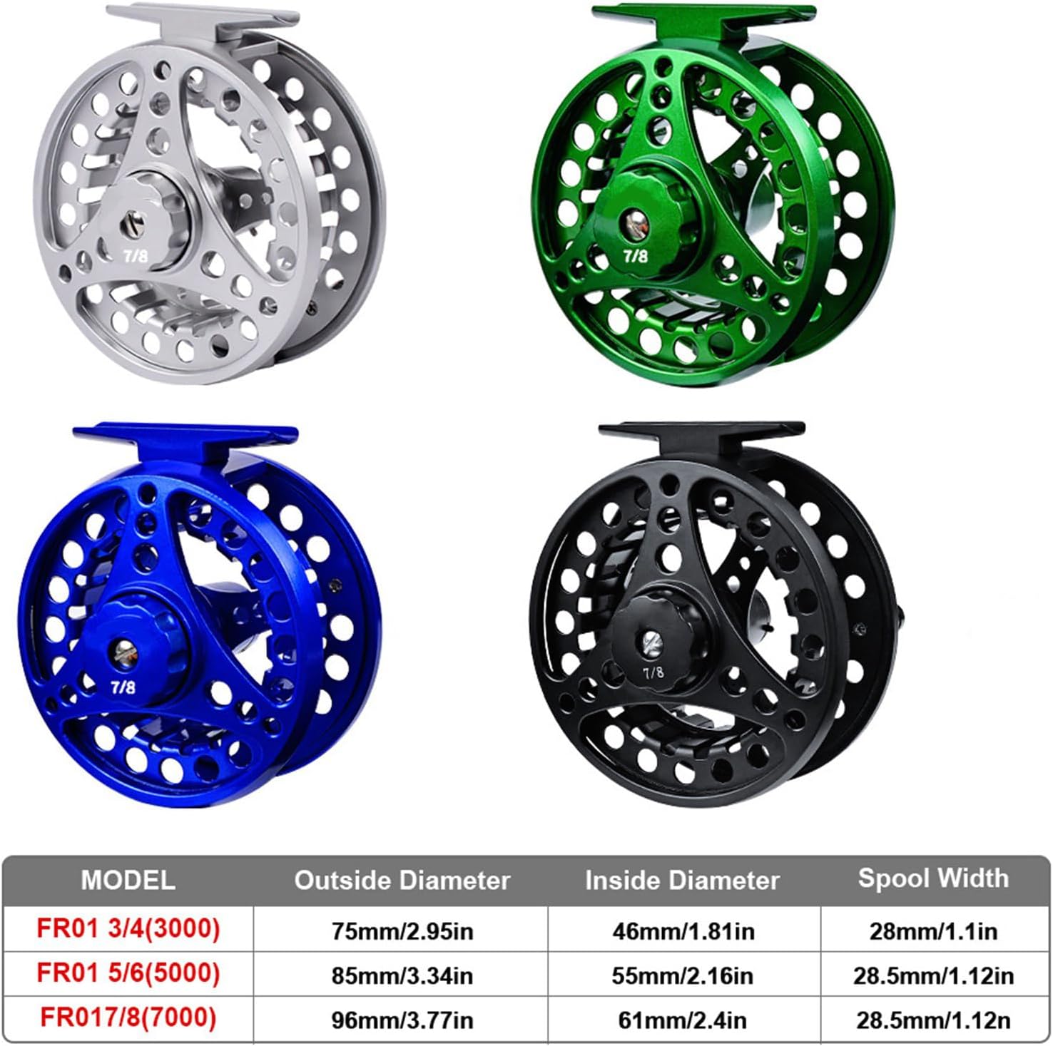 2+1BB 1:1 スプール フライリール タックルアクセサリー トラウトフライフィッシングリール 3/4 5/6 7/8 フライフ
