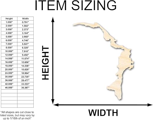 Miniatura 4 de Madera sin terminar Abaco Island Shape Bahamas Country Craft hasta 46" DIY 10"  12"