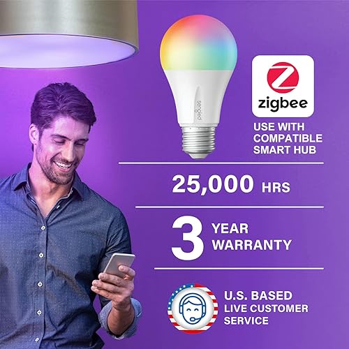 Miniatura 2 de Sengled Zigbee - Bombillas inteligentes, requiere concentrador inteligente, funciona con SmartThings y Echo con hub integrado, control de voz con