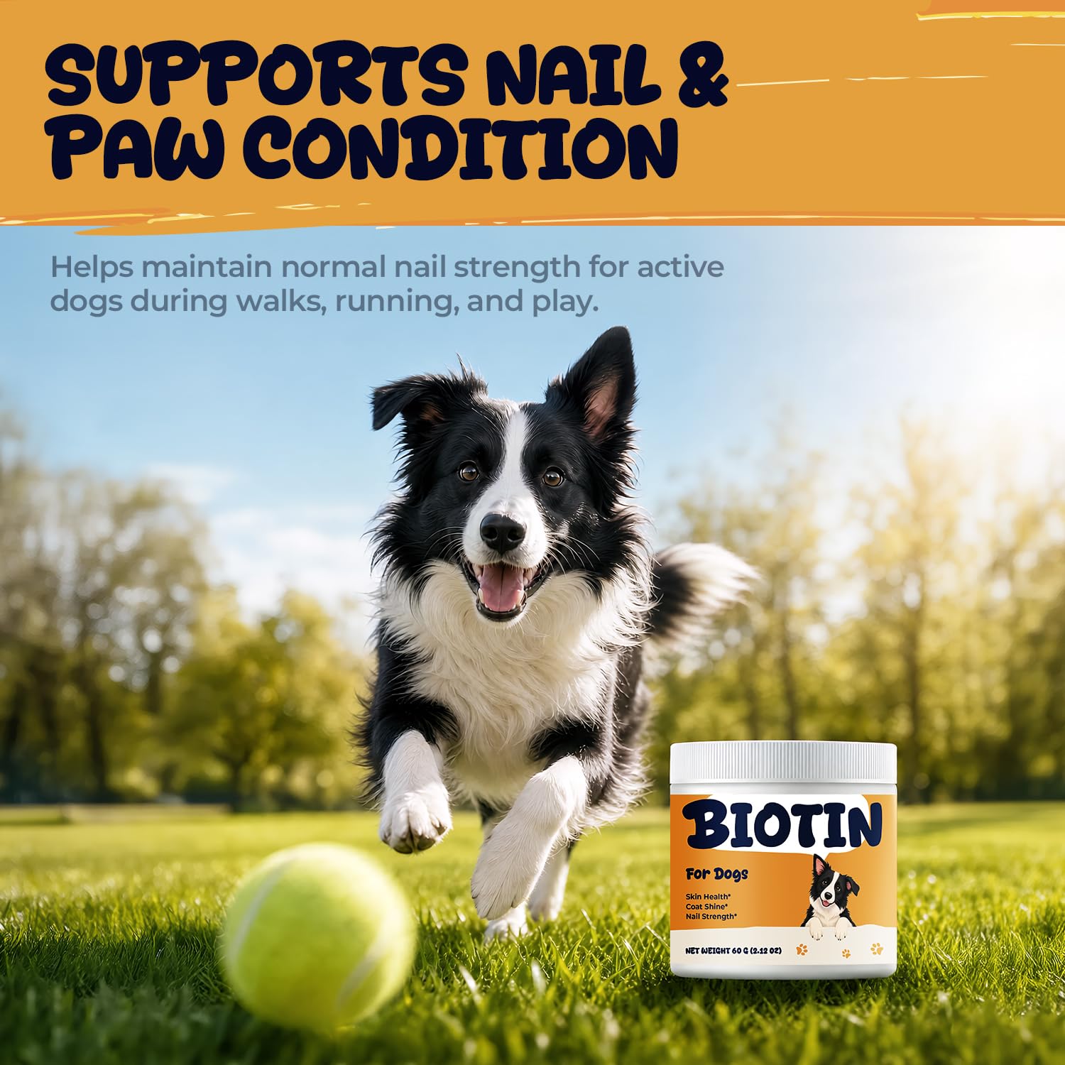 Biotin for Dogs, Brittle Nails Supplement with Brewer’s Yeast Powder — Amazon image 5