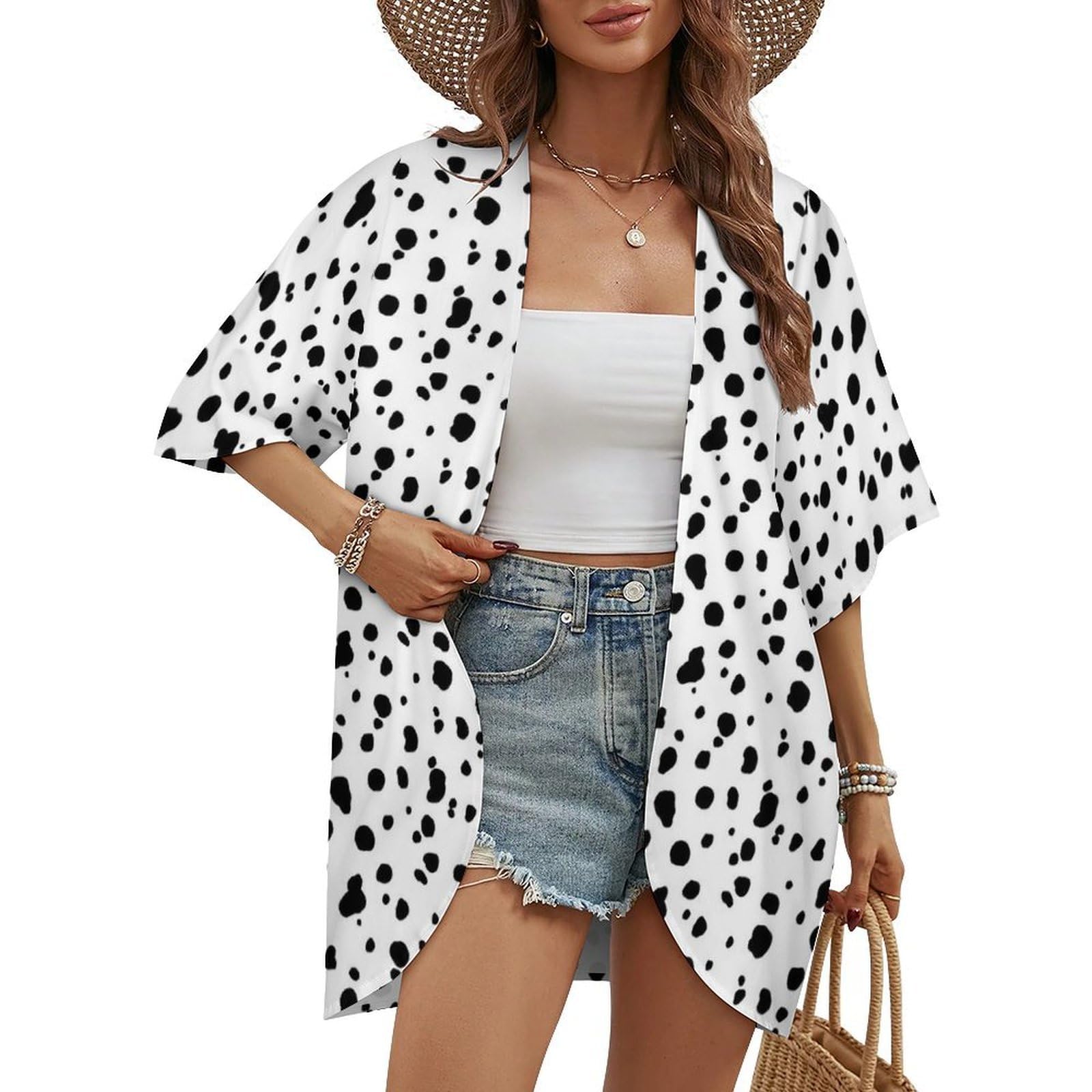Black Rainbow Butterfly Lightweight Soft Open-Front Cardigan Womens Versatile Summer Layering Top
